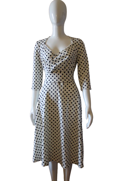 White with black dots dress (