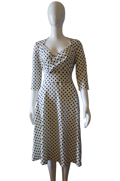 White with black dots dress (