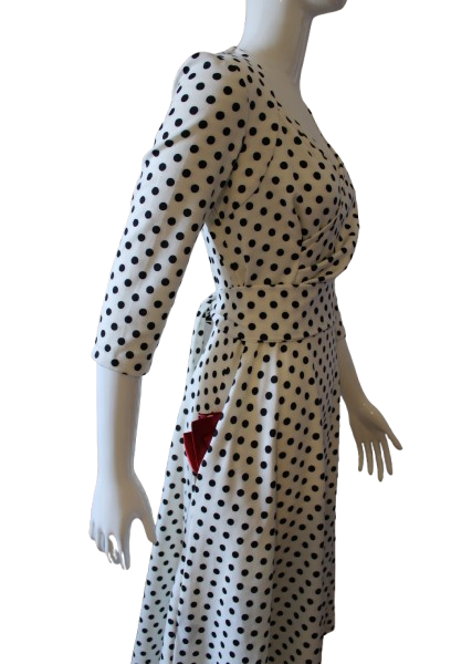 White with black dots dress (