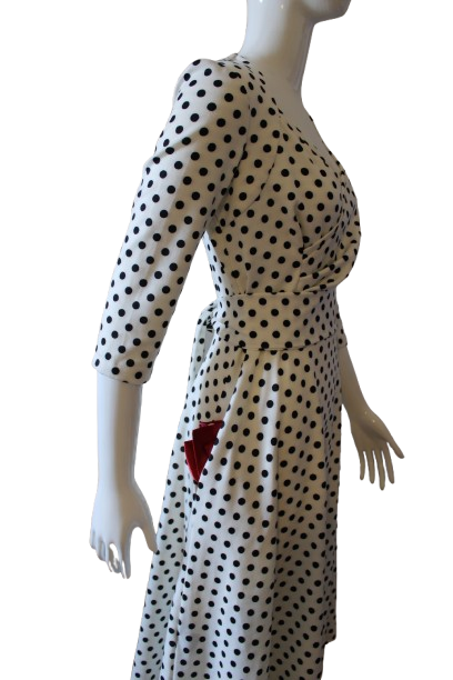 White with black dots dress (