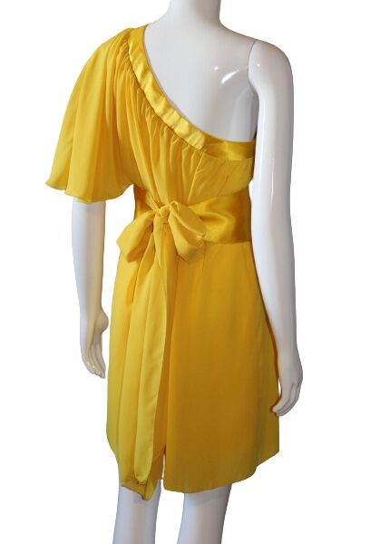 Yellow one-shoulder dress