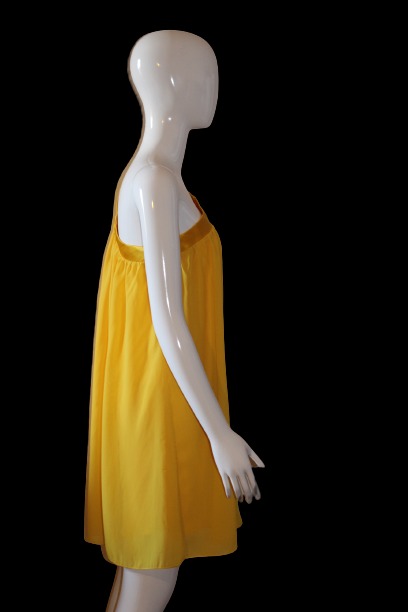 Yellow one-shoulder dress