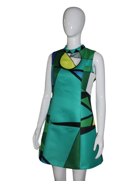 Green and yellow color dress