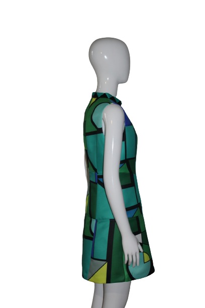 Green and yellow color dress
