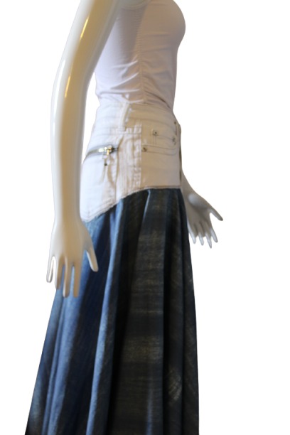 Skirt White and blue combination front Skirt-White-and-blue-combination-front