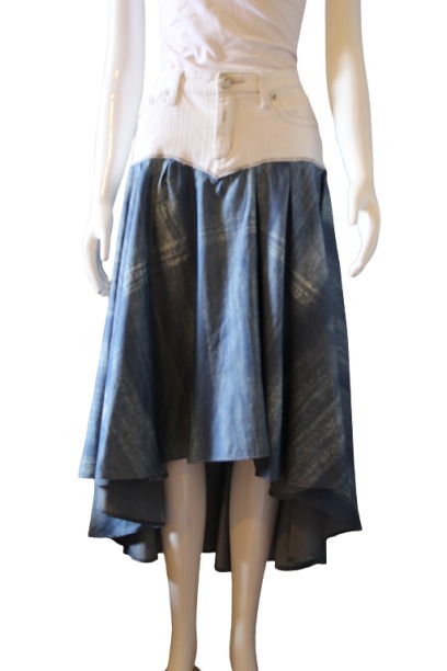 Skirt White and blue combination front1 Skirt-White-and-blue-combination-front1