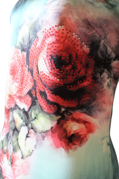 Green dress front rose Green-dress-front-rose