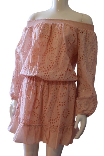 Soft pink off-shoulder Kids dress