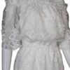 White Off-Shoulder Lace Floral Embroidered Summer Boho dress