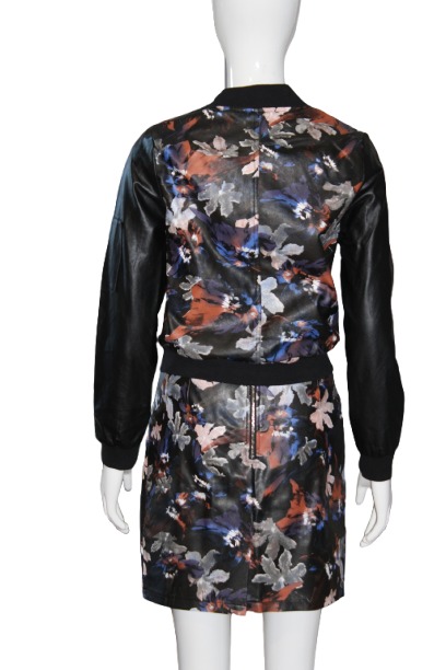 Black with color flowers patten costume back Black-with-color-flowers-patten-costume-