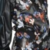 Black with color flowers patten costume side Costume with leaf pattern Jacket & Skirt