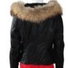 Luxurious black leather jacket