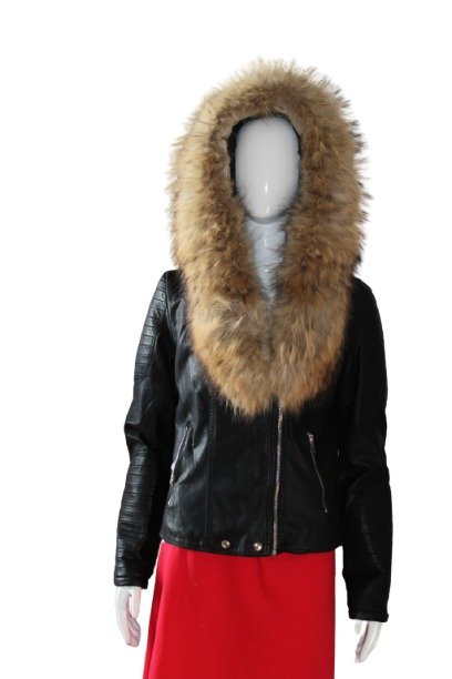 Luxurious black leather jacket