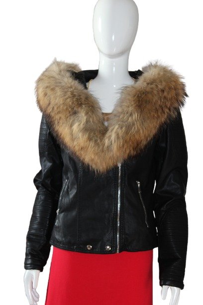 Luxurious black leather jacket