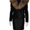 Luxurious black leather jacket
