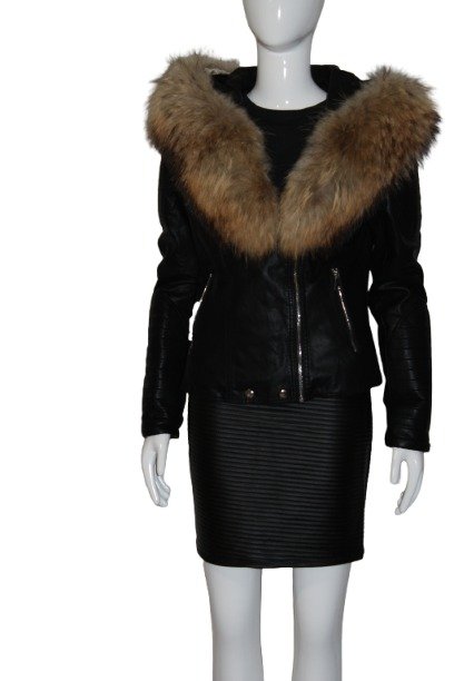 Luxurious black leather jacket
