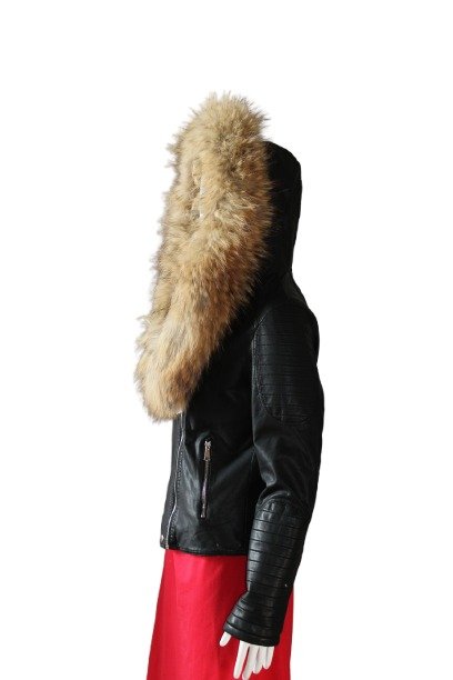 Luxurious black leather jacket