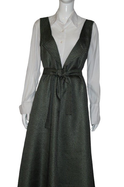 Olive Green Sarafan-Pinafore Dress